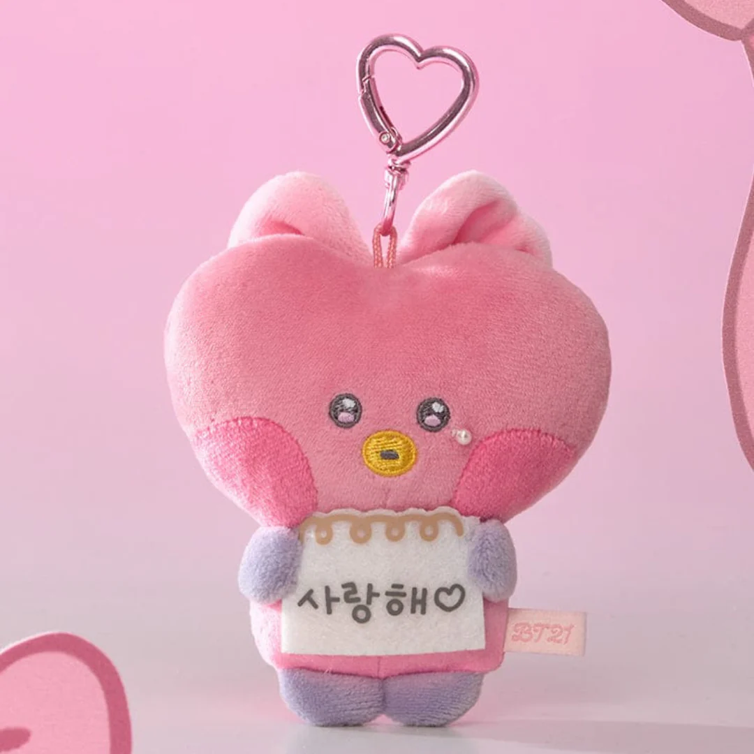 BT21 minini I LOVE YOU MESSAGE BOOK PLUSH KEYRING RIBBONED U (7 VERSIONS) - Image 7