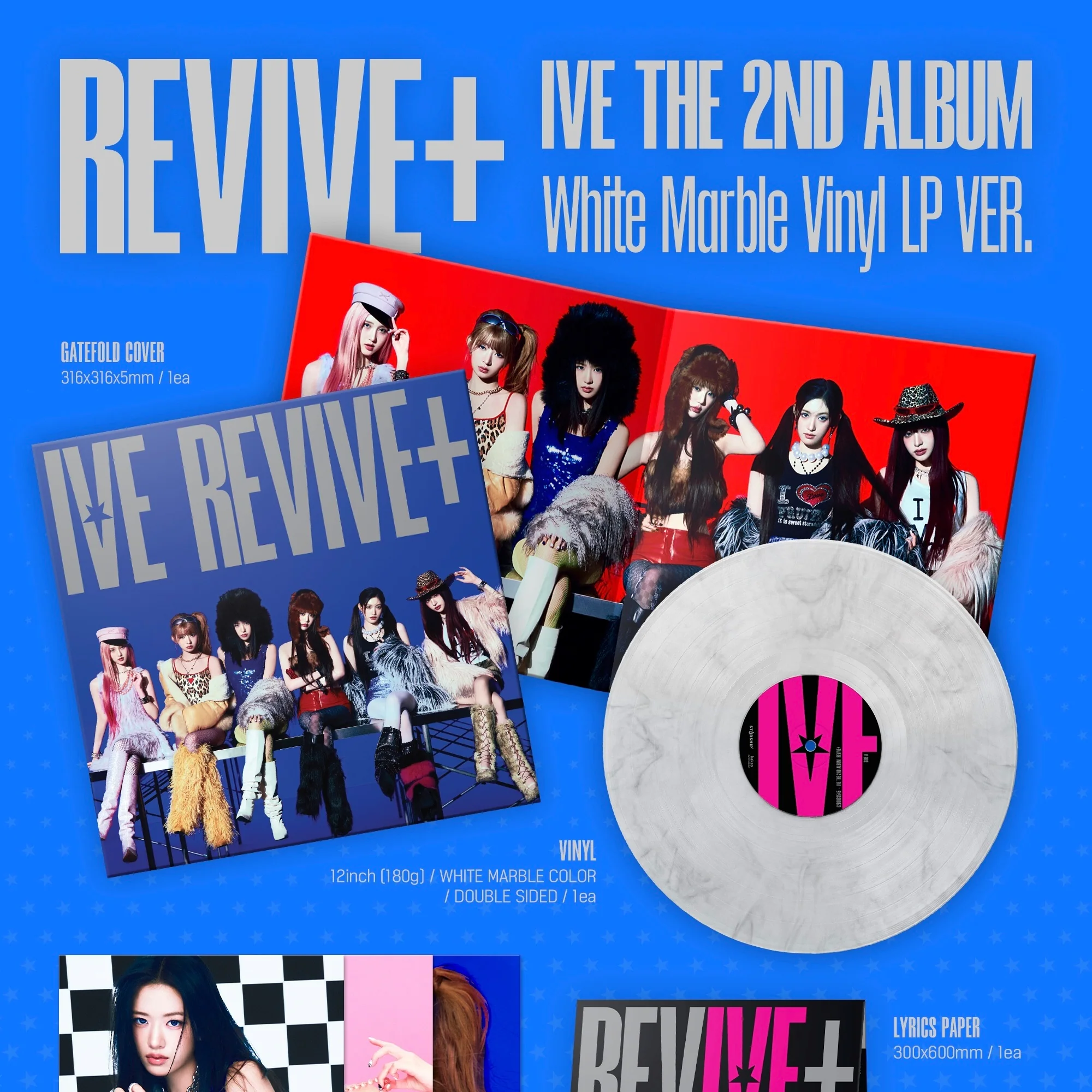 (PRE-ORDER) IVE - THE 2ND ALBUM [REVIVE+] (WHITE MARBLE VINYL LP VER.) - Image 2