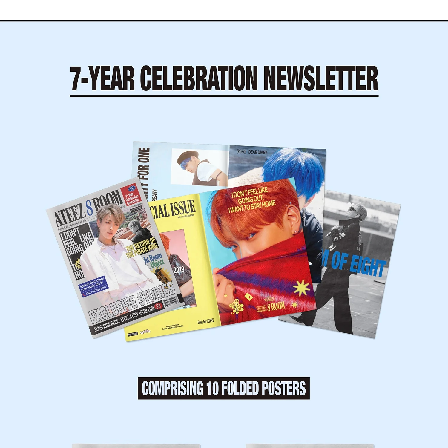 ATEEZ - 8ROOM POP-UP OFFICIAL MERCH - 7-YEAR CELEBRATION NEWSLETTER (8 VERSIONS) - Image 2
