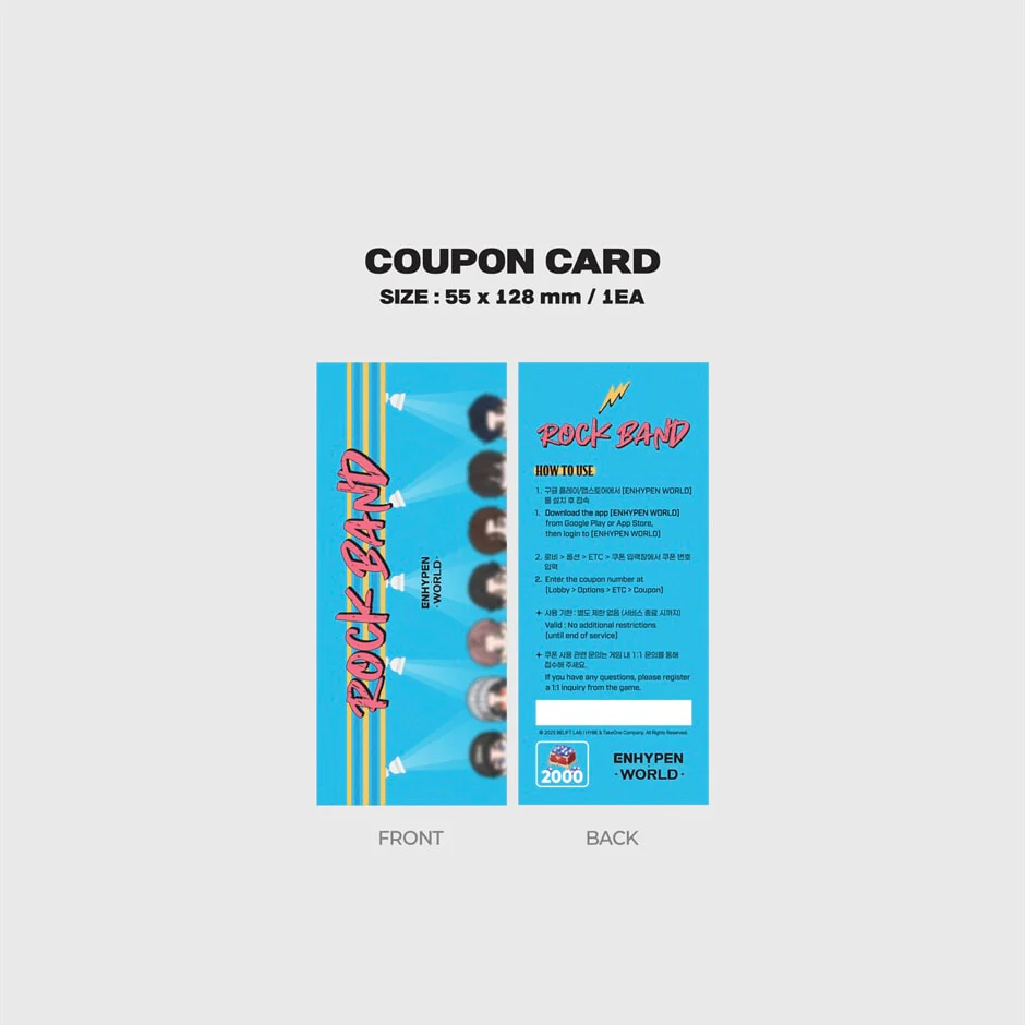 ENHYPEN - WORLD COUPON CARD COLLECTION (ROCK BAND BASIC VER.) - Image 5