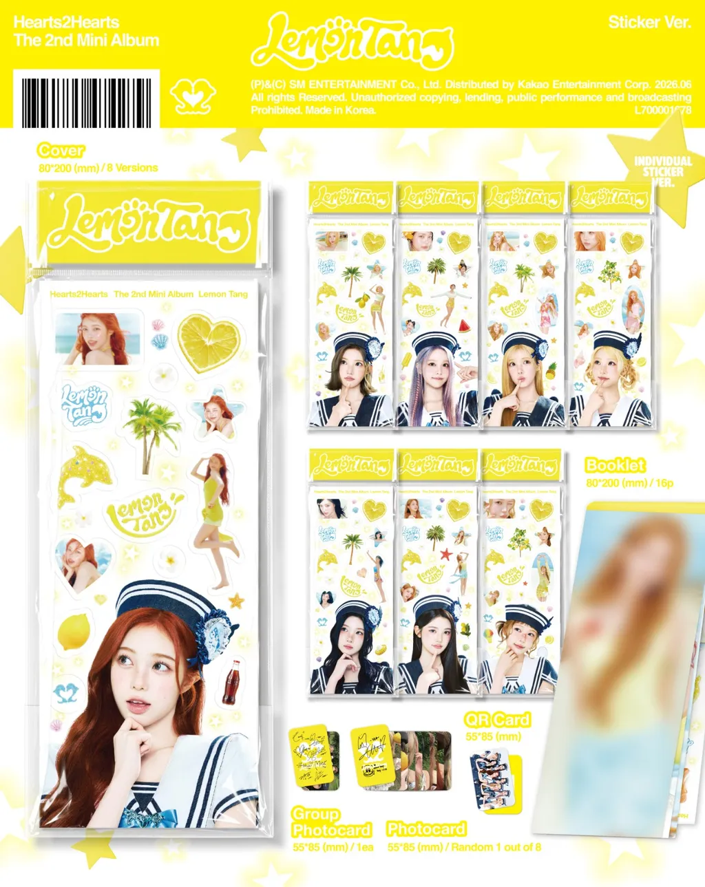 HEARTS2HEARTS - 2ND MINI ALBUM [LEMON TANG] (STICKER VER.) (8 VERSIONS) - Image 2