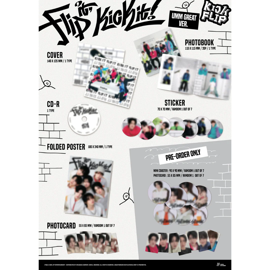 KICKFLIP - 1ST MINI ALBUM [FLIP IT, KICK IT!] (UMM GREAT VER.) - Image 2