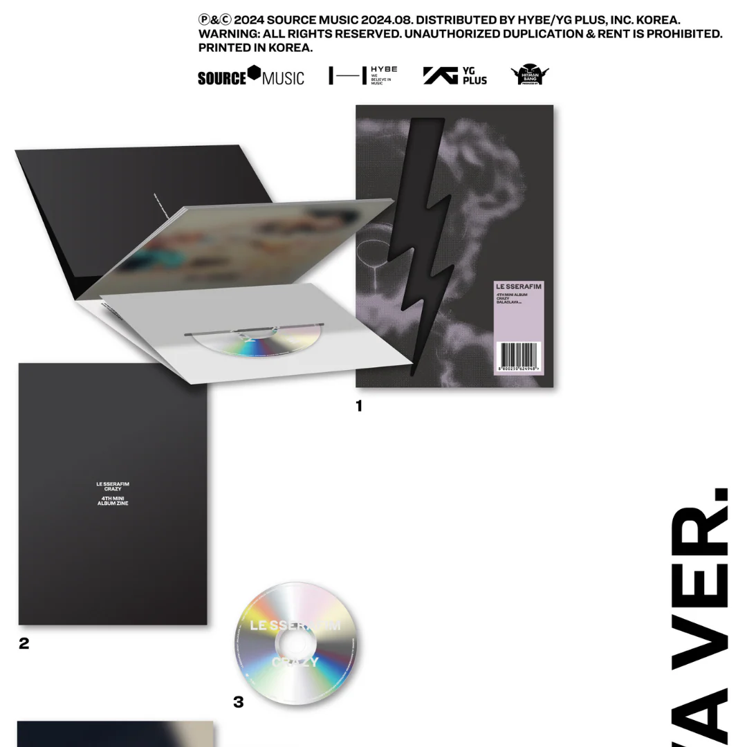 LE SSERAFIM - 4TH MINI ALBUM [CRAZY] (BALACLAVA VER.) - Image 2